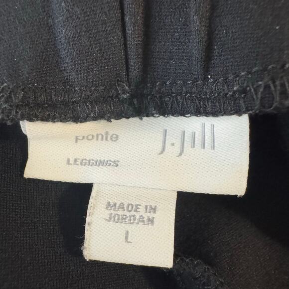 J. Jill Ponte Leggings Black Size Large Viscose Blend Neutral High-Rise Pull On - Picture 4 of 7